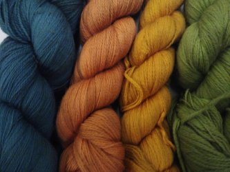 Echeveaux laine mérions pour stage de tissage