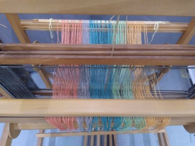 Métier à tisser après enlissage